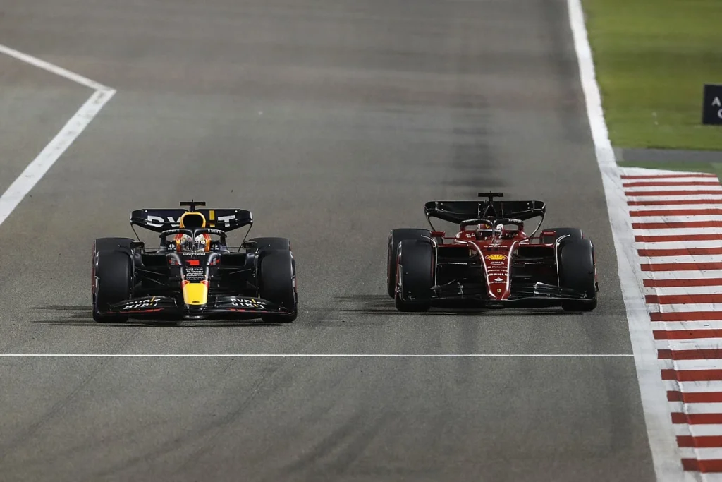 Charles Leclerc and Max Verstappen 2022 Bahrain